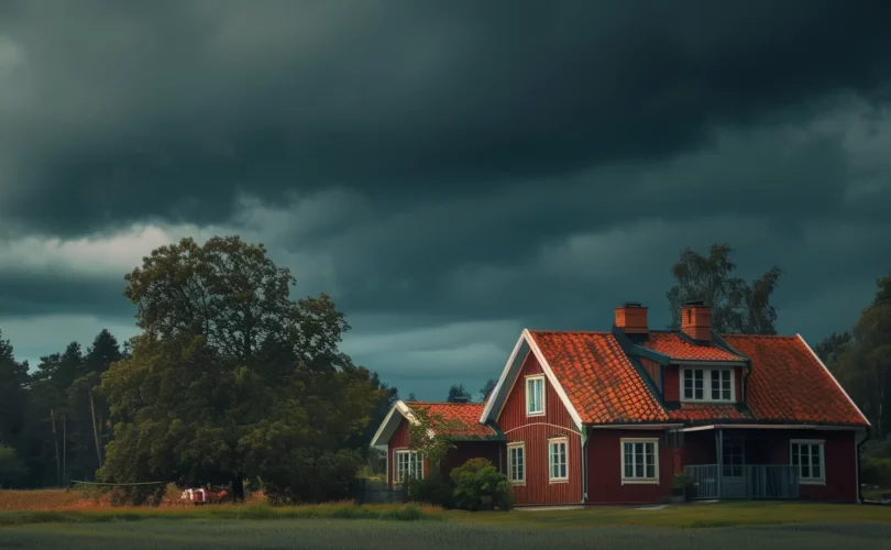 Morka Moln Over Svensk Bostad